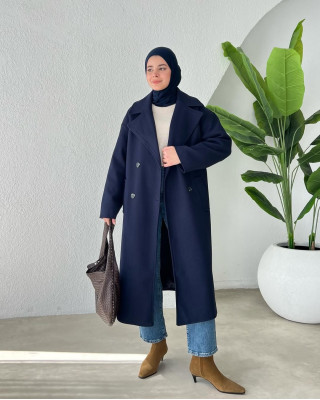 جاكيت جوخ مبطن ساتان - كحلي جاكيت جوخ مبطن ساتان - كحلي