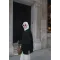 بلوزة مع سكارف متصل - اسود
