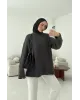 بلوزة شتوية سادة - رمادي