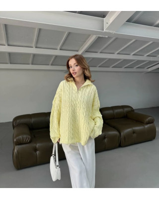 بلوزة زارا بسحاب - اصفر بارد بلوزة زارا بسحاب - اصفر بارد