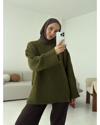 بلوزة شتوية سادة - اخضر بلوزة شتوية سادة - اخضر