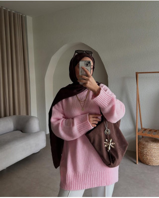 بلوزة شتوية سادة - وردي بلوزة شتوية سادة - وردي