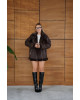 جاكيت مبطن فرو - بني