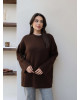 بلوزة شتوية سادة - بني