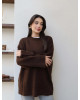 بلوزة شتوية سادة - بني