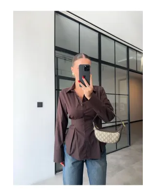 قميص مخصر - بني قميص مخصر - بني