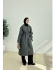 جاكيت جوخ مبطن مع حزام - سكني غامق جاكيت جوخ مبطن مع حزام - سكني غامق