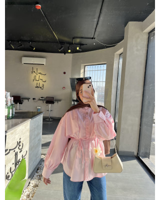 قميص زهري مع حزام قميص زهري مع حزام