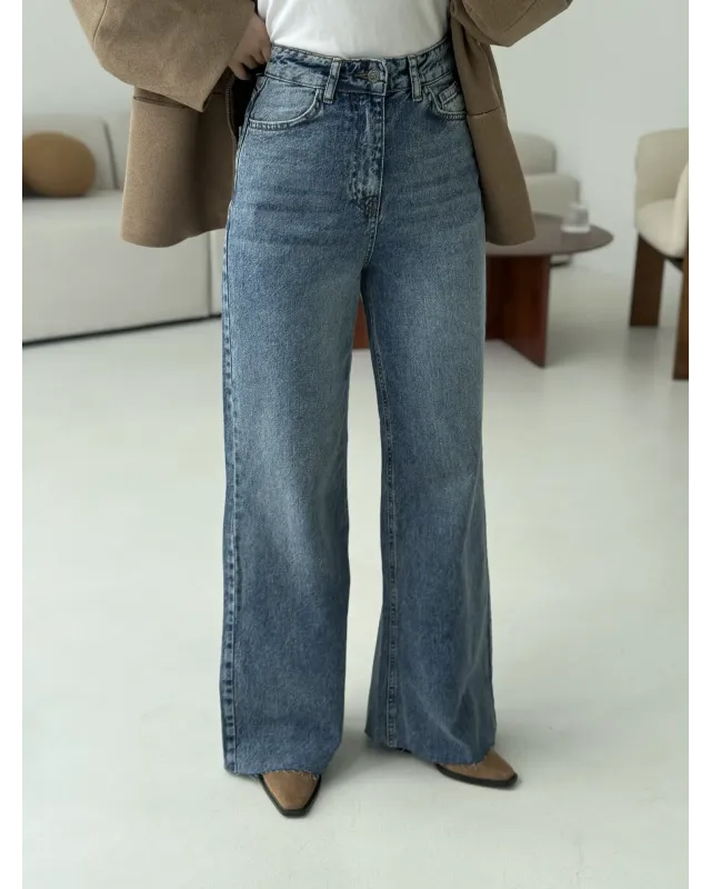 بنطلون جينز طويل - Wide Leg 