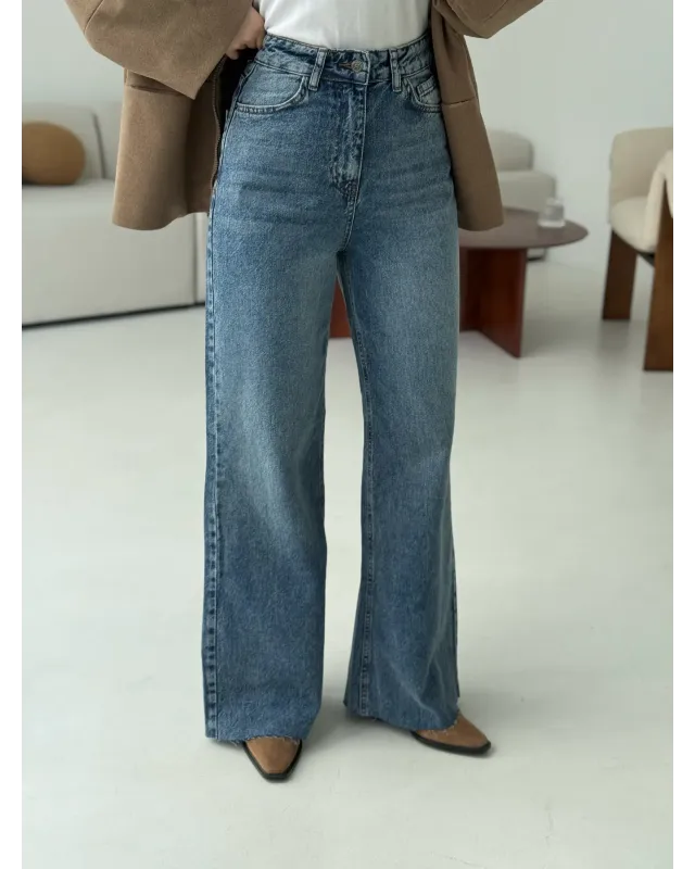 بنطلون جينز طويل - Wide Leg 