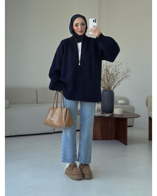 كارديجان بسحاب مزدوج - كحلي كارديجان بسحاب مزدوج - كحلي