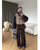 Color Block Design Set beige brown 