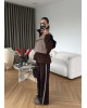 Color Block Design Set beige brown 