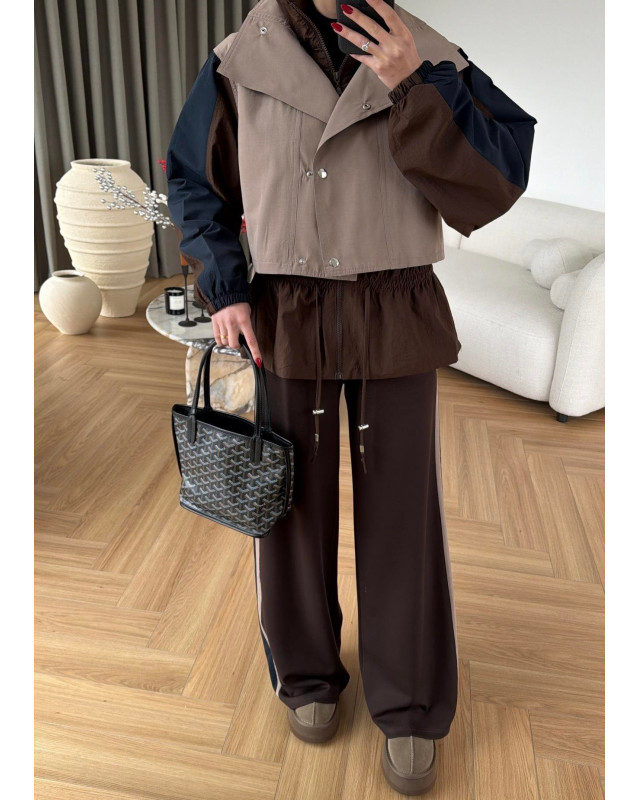 Color Block Design Set beige brown 