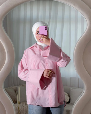 قميص اوڤر سايز زهري باكمام واسعة قميص اوڤر سايز زهري باكمام واسعة