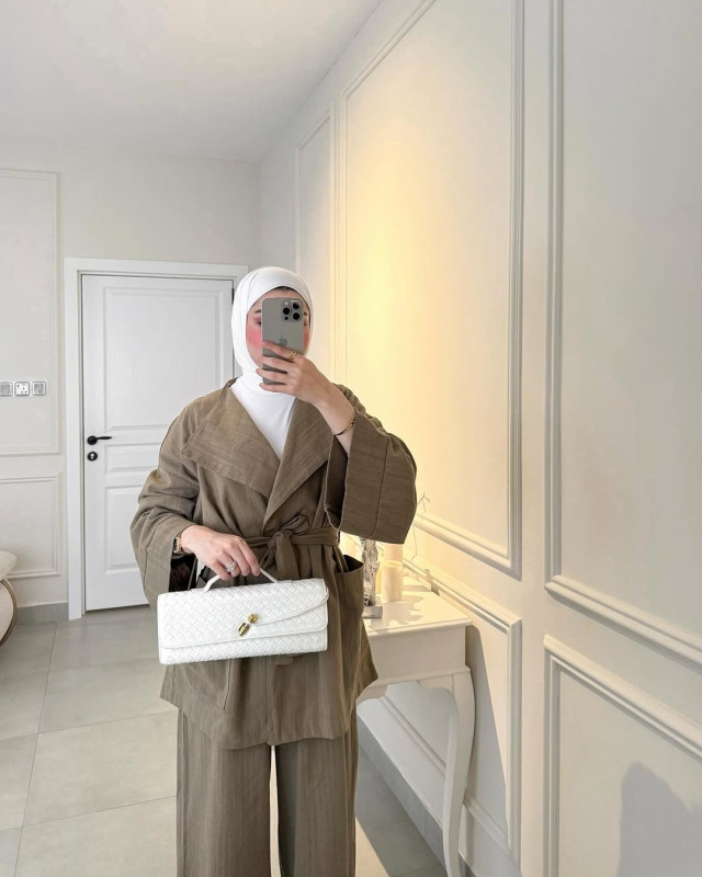 سوت كيمونو و بنطلون - كاكي سوت كيمونو و بنطلون - كاكي