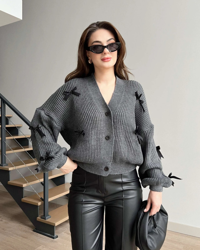 جاكيت صوف مع ببيونات - سكني جاكيت صوف مع ببيونات - سكني