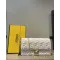 فندي | Baguette Continental Wallet With Chain - ابيض