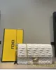 فندي | Baguette Continental Wallet With Chain - ابيض