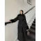 جاكيت جوخ مبطن باكمام وقبة فرو اسود