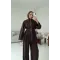 سوت تونك مخصّر بسحاب وبنطلون مع حزام - بني
