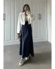 تنورة ساتان تركي - كحلي