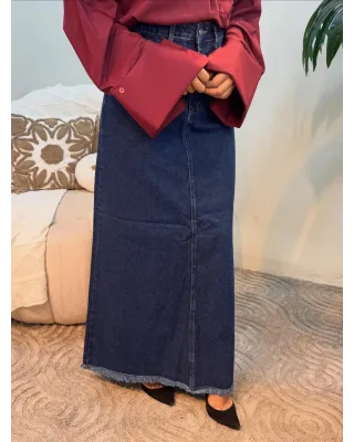 تنورة جينز تركي - Midnight Straight Denim Skirt