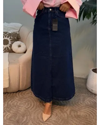 تنورة جينز تركي -Classic Straight Midi Skirt