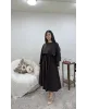 فستان بني سادة  مع حزام