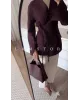 بليزر بيرغندي مخصّر - Burgundy corset blazer
