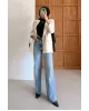 بليزر مبطن بأكمام مقلمة - بيج