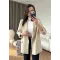 بليزر مبطن بأكمام مقلمة - بيج