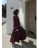 طقم تنورة برباط عند الخصر – توتي غامق