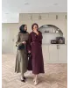 طقم قميص و تنورة بإكسسوار ذهبي جانبي - زيتي