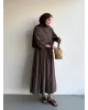 طقم تنورة وقميص - بني