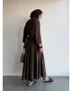 طقم تنورة وقميص - بني