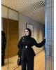 طقم بازرار ذهبية وحزام باكسسوار ذهبي - اسود