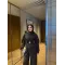 طقم بازرار ذهبية وحزام باكسسوار ذهبي - بني