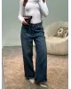 Wide-leg Medium Blue denim jeans