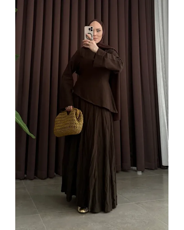 Frida Pinterest Skirt Set – Brown Frida Pinterest Skirt Set – Brown