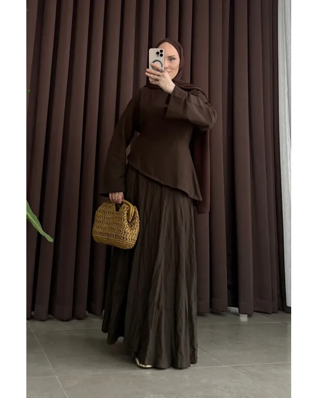 Frida Pinterest Skirt Set – Brown Frida Pinterest Skirt Set – Brown