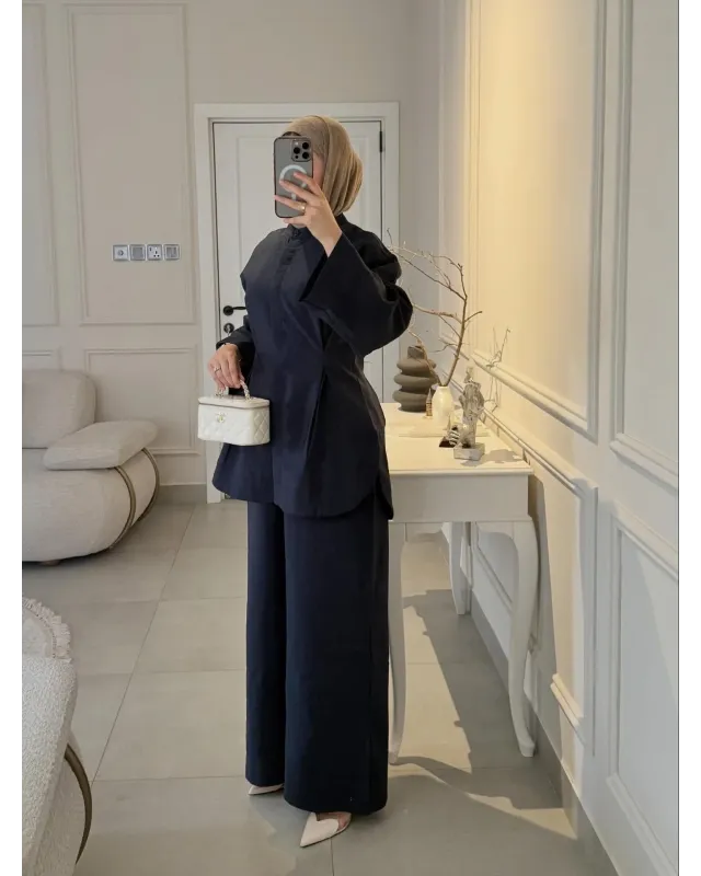 طقم مخصّر - كحلي