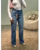 High-Waisted Wide-Leg Blue Jeans
