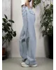 High-Waisted Ice Wash Jeans