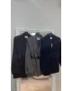 بليزر أسود بحزامين جلد