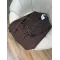 بليزر بني غامق بحزامين جلد