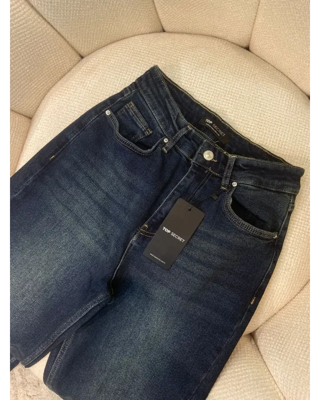 High-Waisted Dark Wash Denim Jeans