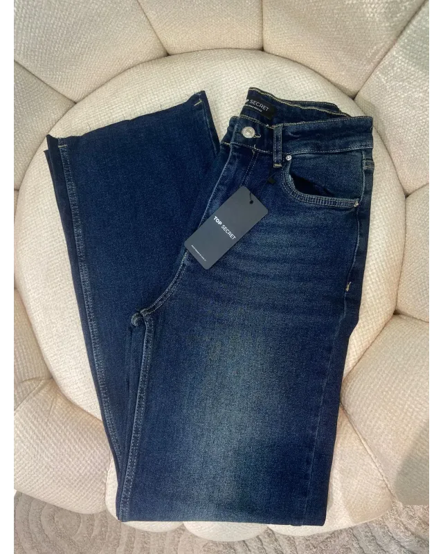 High-Waisted Dark Wash Denim Jeans