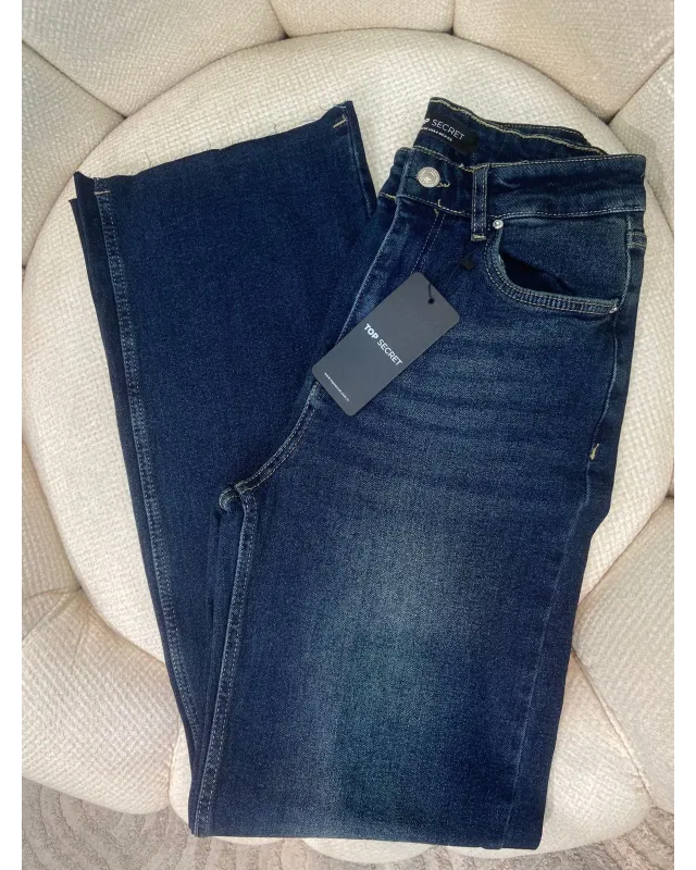 High-Waisted Dark Wash Denim Jeans