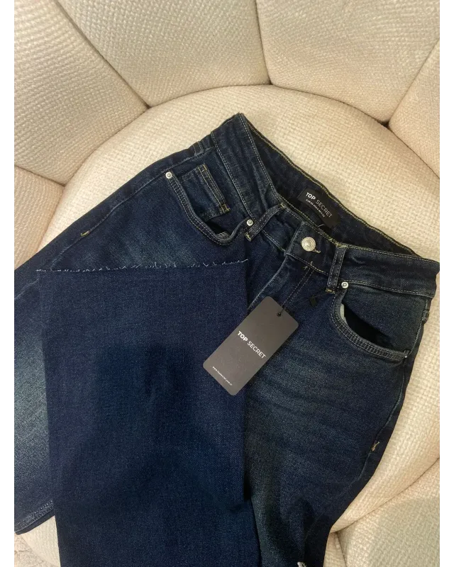 High-Waisted Dark Wash Denim Jeans